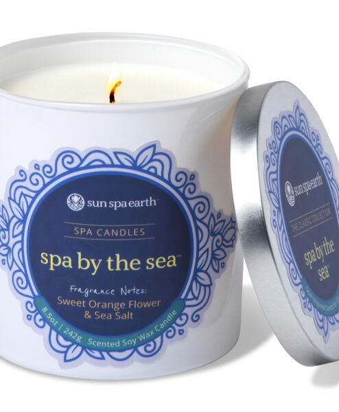 Spa By The Sea original jar candle on white background product image.